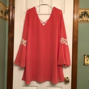 Umgee Boutique Flowy Coral Dress